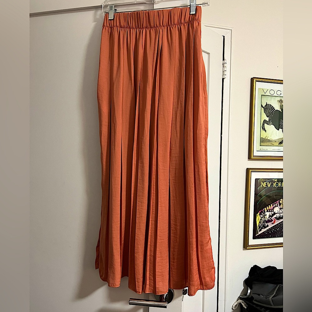 Flowy Pleated Midi Skirt